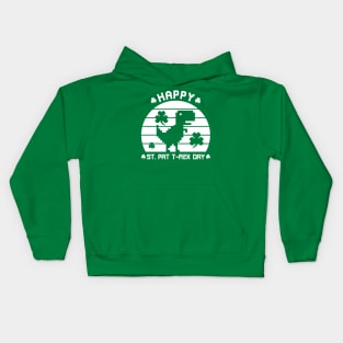 Happy St Patrex Day - St. Patrick's Day Dino (White) Kids Hoodie